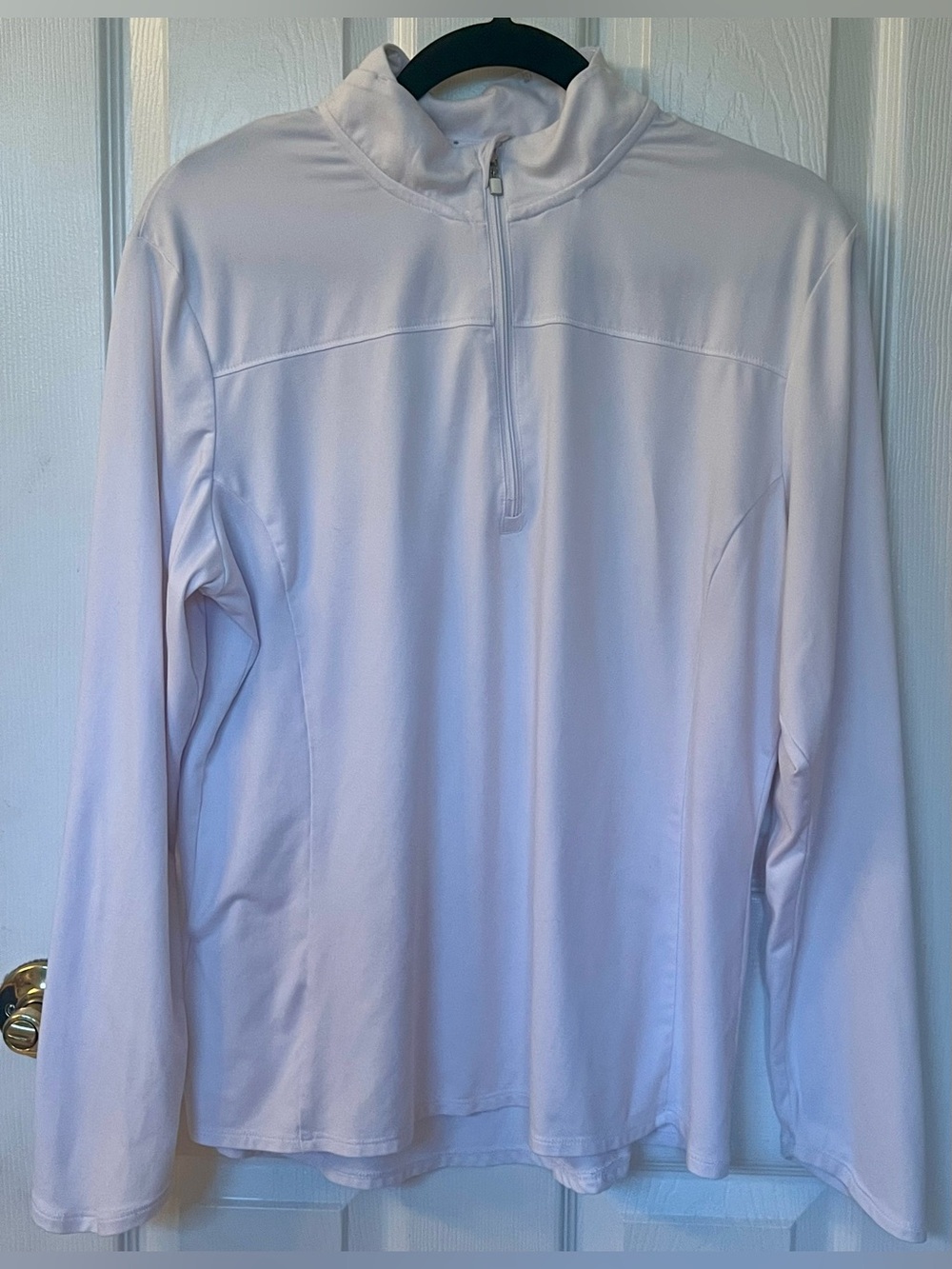 PGA Tour Quarter-Zip Long Sleeve WHITE Pullover Top Women’s Sz L Golf